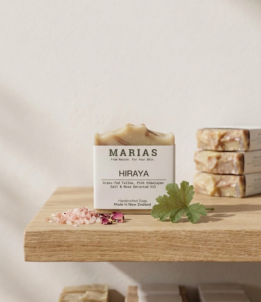 Hiraya Bar | Grass-fed Tallow, Pink Himalayan Salt & Rose Geranium